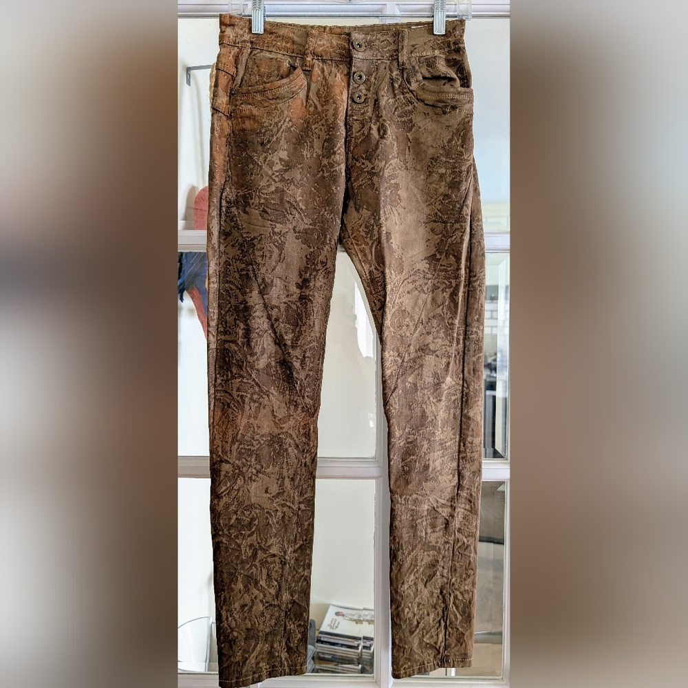 Women's Brown Patterned Pants